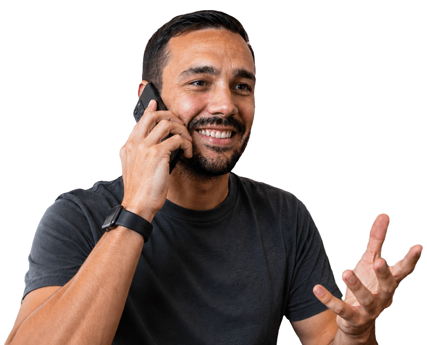 Felipe Ibar hablando por teléfono con un cliente